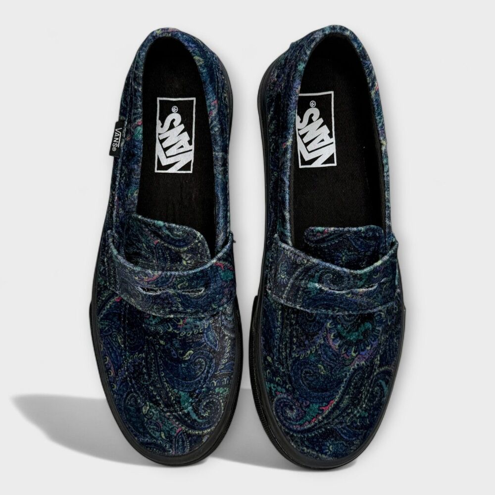 Vans Style 53 Velvet Paisley Blue Slip On Creeper Womens 8 Mens 6.5 NWOB - Picture 11 of 12